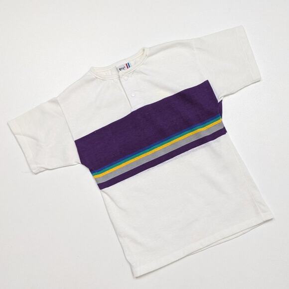 Vintage Billy the Kid T-Shirt Boys Size 7 White Stripe Tee - Picture 1 of 4